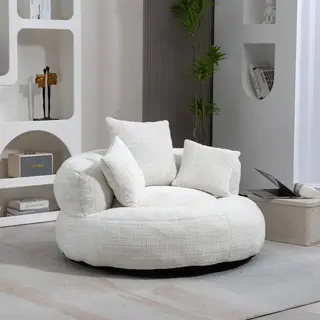 Wytrzymała sofa wypoczynkowa, wysoki fotel typu bean bag z trzema poduszkami dla dorosłych i dzieci, do wnętrz i na zewnątrz, jednoosobowa sofa gami..