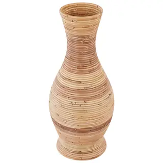 Wazon dekoracyjny TRINISA Rattan 70 cm Naturalny
