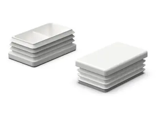 Zaślepka do profili prostokątnych A-40mm B-30mm, 1,0mm-2,5mm, RAL1013 (biały perłowy)
