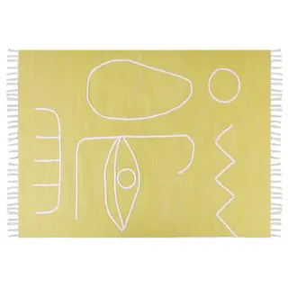 Dywan zewnętrzny 140 x 200 cm żółty yavu