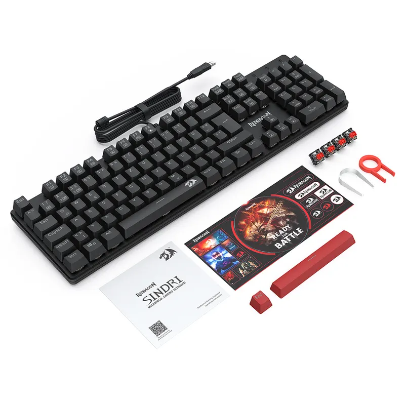 Klawiatura mechaniczna Redragon K671-DE, układ DE, RGB, z możliwością wymiany na gorąco