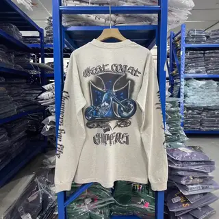 Weat Coast Choppers 26SS "Smoke Bike Limited Edition" Washed Vintage Style Multi-Purpose Long-Sleeved T-Shirt