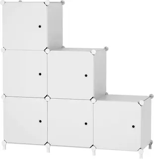 Modułowy regał kostkowy 6 Cube biały szafka z drzwiami 30 cm