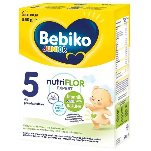 Bebiko Junior Nutriflor Expert 5 Mleko Modyfikowane Dla Przedszkolaka 550g