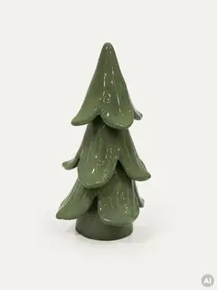 Dekoracja FROZA ceramiczna choinka zielona 11x11x18 cm