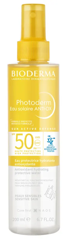 Bioderma Photoderm Eau Solaire Anti-Ox Dwufazowa Ochrona Przeciwsłoneczna z Filtrem SPF50+ do Twarzy Ciała i Włosów 200ml
