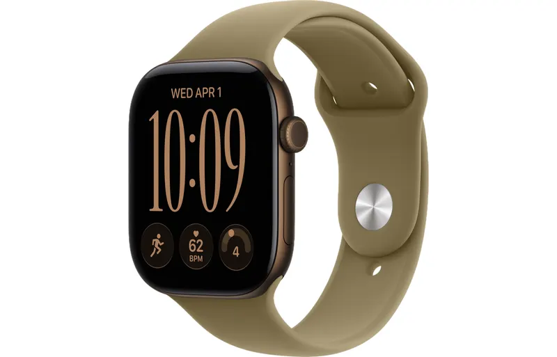 Smartwatch Apple Watch Series 12 GPS 46mm aluminium ciemny brąz + pasek sportowy oliwka M/L
