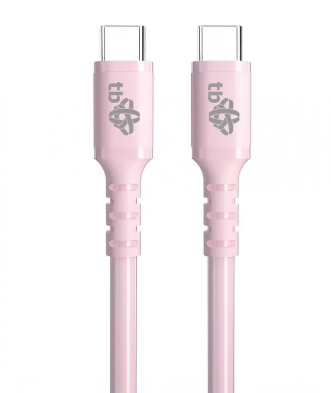 TB Kabel USB C - USB C 60W żelowy 1m różowy