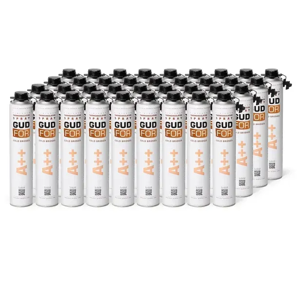 Piana PUR do ociepleń izolacji x 36 + 72 dysze w komplecie 850ml GUDFOR A++