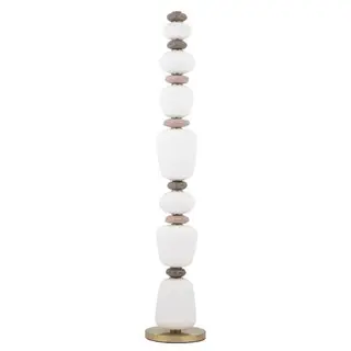 Lampa podłogowa CERAMIC LED 11704 Nowodvorski elegancka lampa stojąca w kolorze szarym z ceramiki i szkła 34W, 2700lm, 3000K, 130,5cm do sypialni