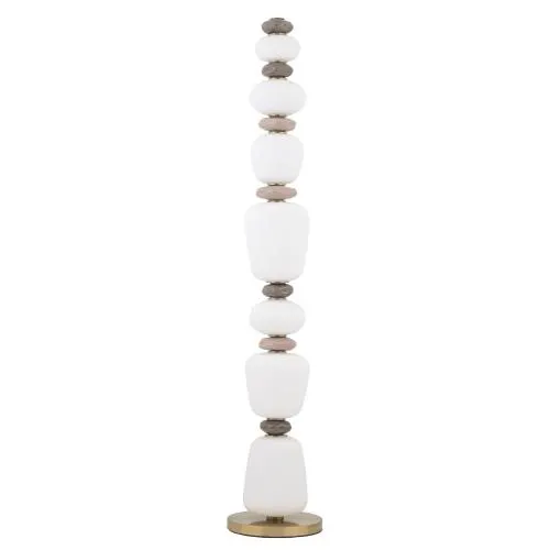 Lampa podłogowa CERAMIC LED 11704 Nowodvorski elegancka lampa stojąca w kolorze szarym z ceramiki i szkła 34W, 2700lm, 3000K, 130,5cm do sypialni