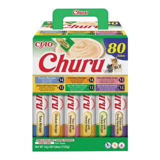 INABA Churu Mix z kurczakiem i tuńczykiem Box - przysmak dla kota - 80x14g