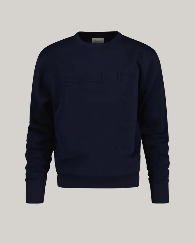 Gant Bluza Męska Z Nadrukiem İ Okrągłym Kołnierzykiem Regular Fit