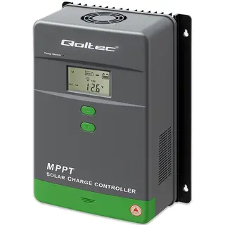 Qoltec Solarny regulator ładowania MPPT z czujnikiem temperatury 60A | 12V/24V | LCD | Bluetooth | APP | GEL | LiFePO4