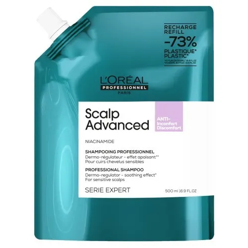 Loreal Professionnel Scalp Advanced Kojący Szampon do Wrażliwej Skóry Głowy Refill 500ml