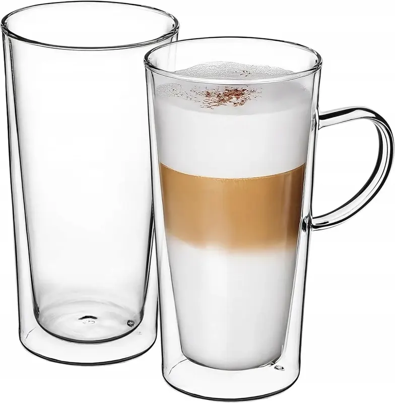 SZKLANKI PODWÓJNE ŚCIANKI 470ML ZESTAW 2 KAWY HERBATY