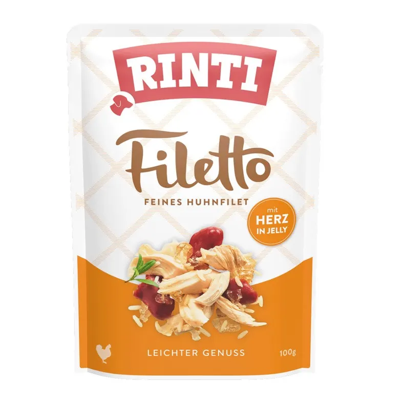 RINTI Filetto Filet z kurczaka z sercami - mokra karma dla psa - 100g