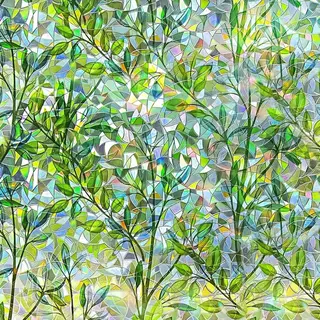 FOLIA OKIENNA 30X100CM DEKORACYJNA TĘCZA LIŚĆ PRYWATNOŚCI STATYCZNA
