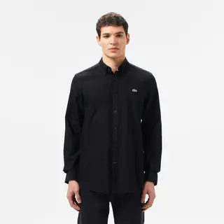 Lacoste Męska Koszula Z Długim Rękawem Czarna Czarny