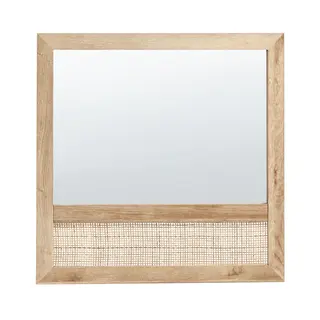 Lustro ścienne ROSELL 60 cm 60 cm Jasnobrązowy