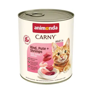ANIMONDA Carny Adult wołowina, indyk i krewetki - mokra karma dla kota - 800g