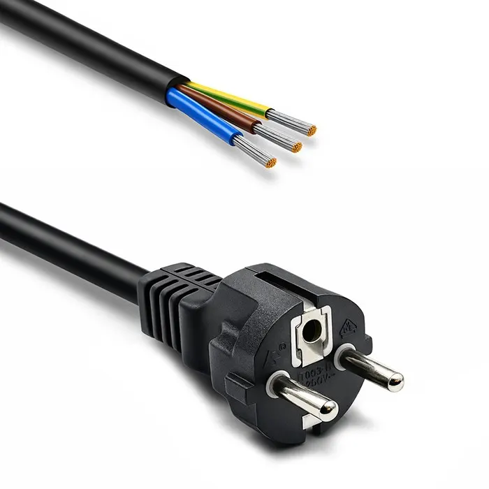 Qoltec Kabel zasilający SCHUKO CEE 7/7 (E/F) | miedź Cu | odizolowany lutowany | 3x1.5mm2 | 1.8m