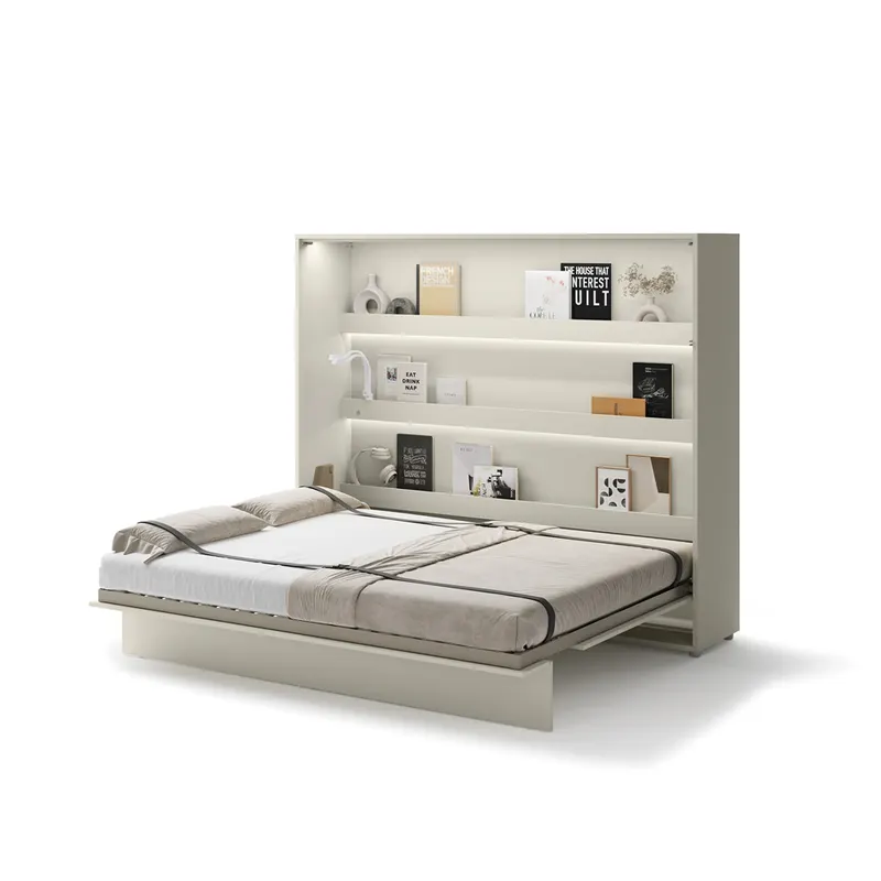 Półkotapczan poziomy BC-14 Bed Concept | 160x200 cm | Kaszmir | składany | funkcjonalny | oszczędność przestrzeni