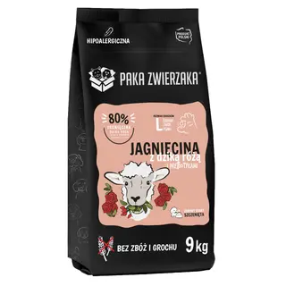 PAKA ZWIERZAKA Puppy Jagnięcina z dziką różą L Mono - sucha karma dla psa - 9kg