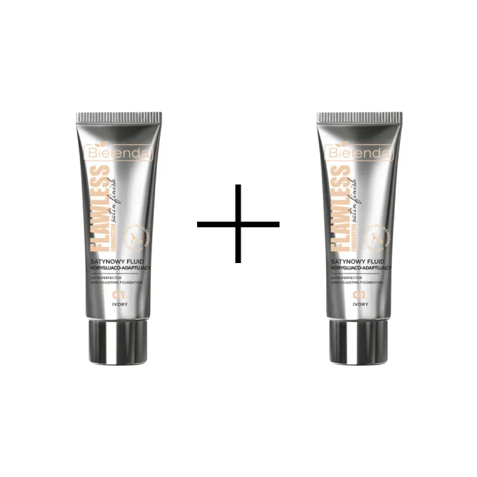 Bielenda Flawless Foundation Satynowy Fluid Korygująco-Adaptujący 01 Ivory 1+1