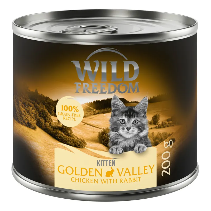 Wild Freedom Kitten, 6 x 200 g - Golden Valley – Królik i kurczak