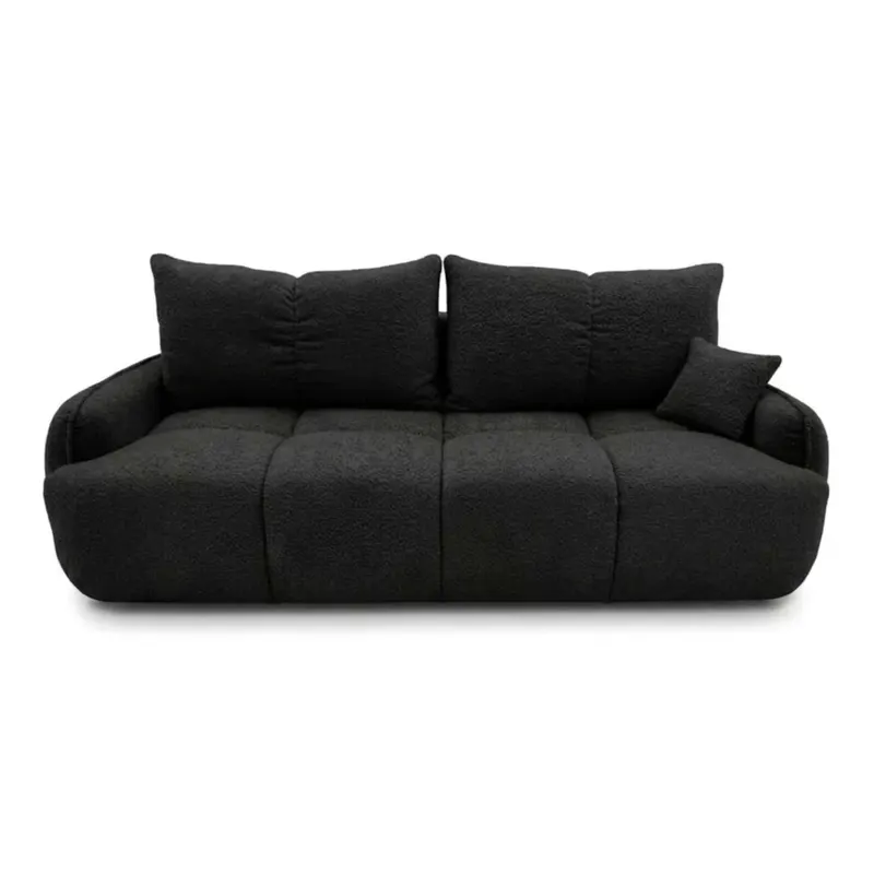 Nowoczesna kanapa, boucle, BRISO, 243x102x93 cm, czarny | TYLETEGOTU