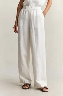 Gant Spodnie Damskie Relaxed Fit Białe