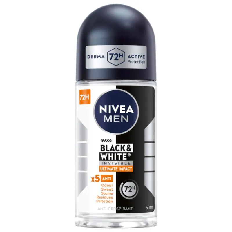 NIVEA Black & White Ultimate Impact Antiperspirant roll-on 50ml