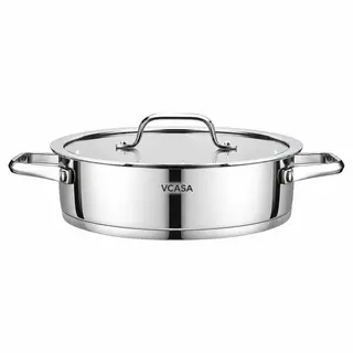 Garnek Vcasa Amara 24 Cm 2,9L Z Pokrywką Do Odcedzania Stal Nierdzewna 304
