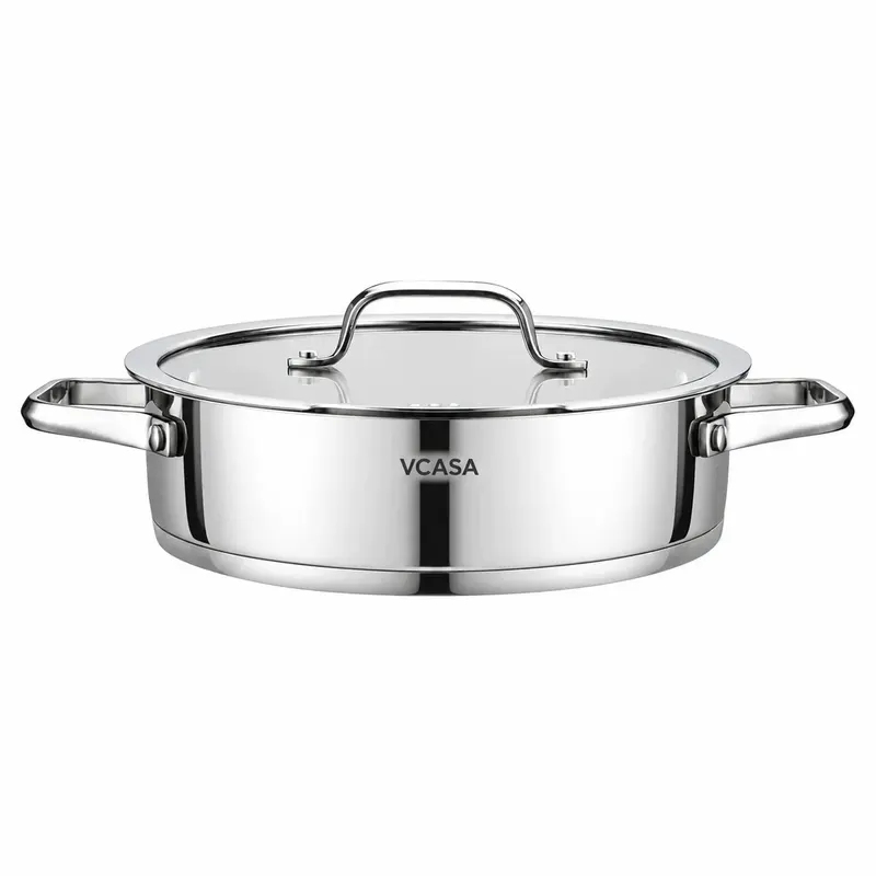Garnek Vcasa Amara 24 Cm 2,9L Z Pokrywką Do Odcedzania Stal Nierdzewna 304