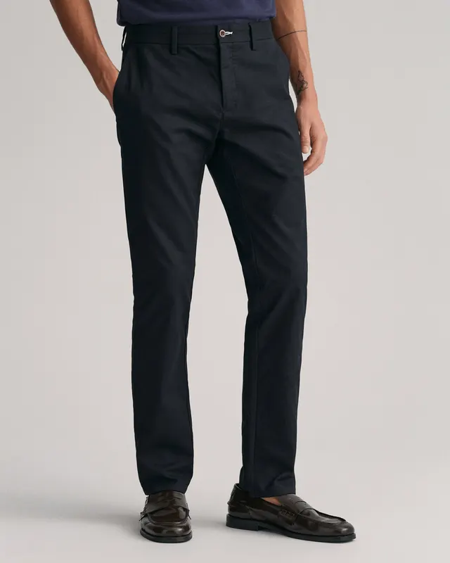 Gant Spodnie Męskie Slim Fit Czarne