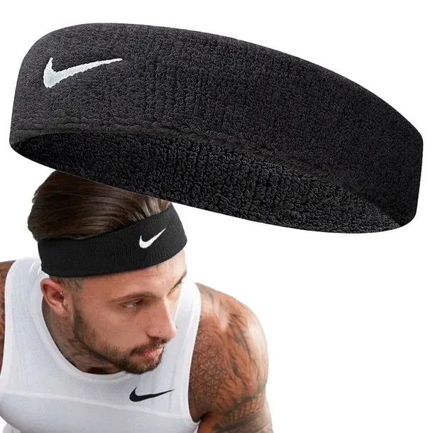ORYGINALNA Frotka na CZOŁO głowę włosy opaska NIKE sportowa swoosh FROTA