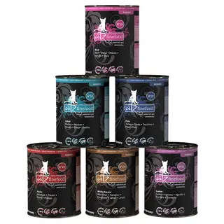 catz finefood Pure, w puszkach, 6 x 400 g / 375 g - Pakiet mieszany I (6 smaków)