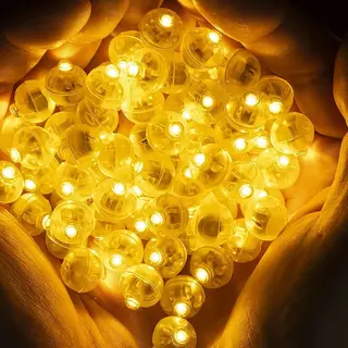 100 LAMP BALONOWYCH LED CIEPŁE BIAŁE ŚWIECĄCE DEKORACJA IMPREZA