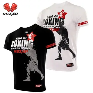 VSZAP Boxing King Mma Large Tight T-shirt Summer Sanda Judo Fitness Running Training Short Sleeve T-shirt 3D Fitness Top S-4XL