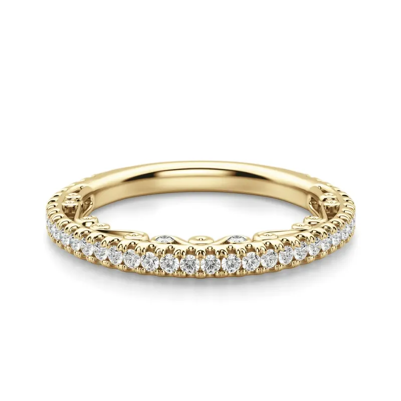 Obrączka Ślubna Fleur Laboratoryjny Diament 585 Żółte Złoto (14K)