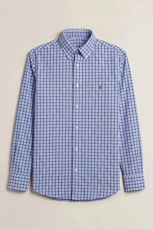 Gant Koszula Męska W Kratę Regular Fit