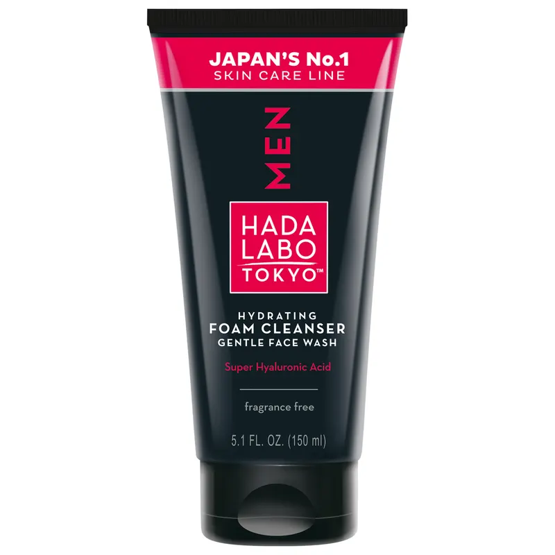 Hada Labo Tokyo Men krem-pianka oczyszczająca do mycia twarzy dla mężczyzn z kwasem hialuronowym, Super Hyaluronic Acid™ i Advanced HA 150 ml