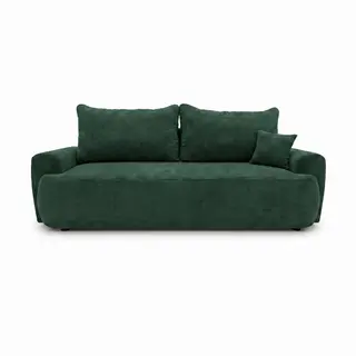 Kanapa z funkcją spania, sztruks, CORANO, 239x102x93 cm, ciemny zielony | TYLETEGOTU