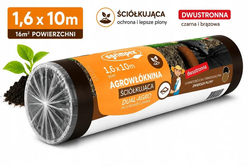 Agrowłóknina ściółkująca 1,6 x 10m obustronna rolka Agrimpex
