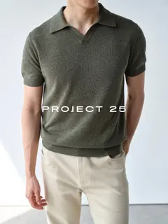 PROJECT 25Men Summer Linen Blend Knitted Polo Shirt Open Collar Lightweight Thin Business Casual Breathable Short Sleeve T-Shirt