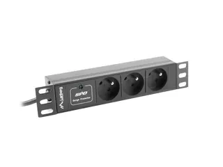 Lanberg Listwa zasilająca Rack PDU 10 cali 1U 3x PL 2m 16A 230V PL czarna