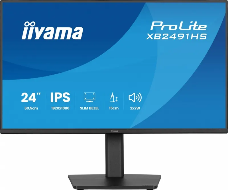 IIYAMA Monitor 23.8 cala XB2491HS-B1 IPS,HDMI,DP,1ms,350cd, 1500:1,120Hz,2x2W,HAS150 (PIVOT)
