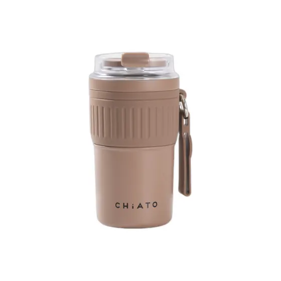 Podróżny kubek termiczny CHiATO Home hotSIP Choco Brown, 400 ml – brązowy