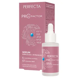 Perfecta Pro Age Factor Serum nawilżająco-wypełniające z 5 bioaktywnymi czynnikami wzrostu i Booster NMF 30 ml